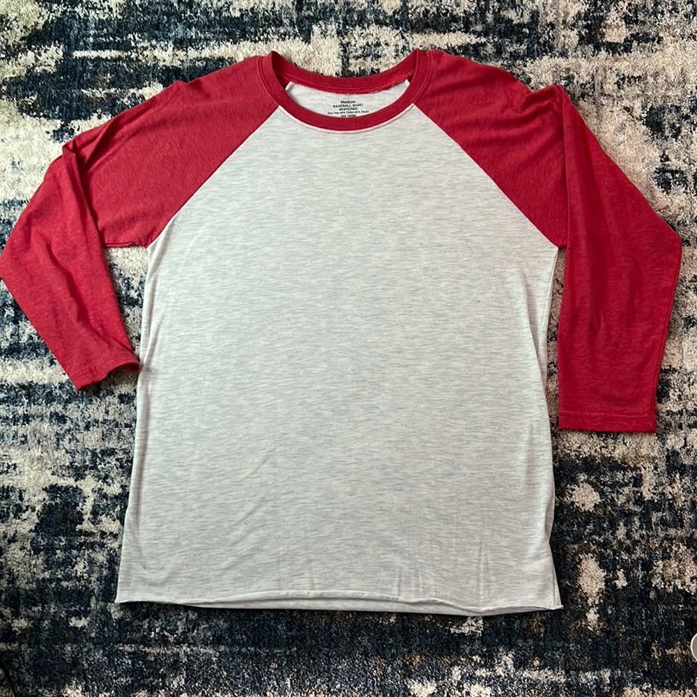 Gray and Red Raglan Tee from Hobby Lobby.